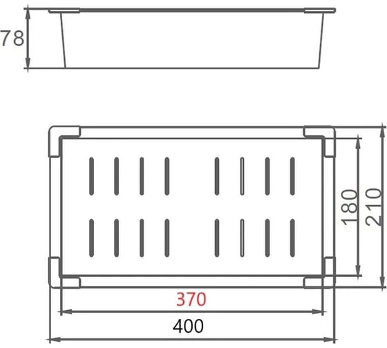 Коландер из нержавеющей стали WISENT 400x210, с PVD покрытием W30400B