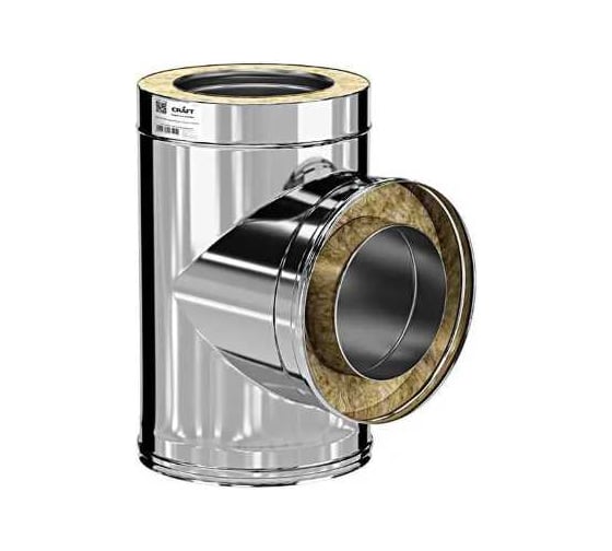 Тройник сэндвич 90° КРАФТ ГАЗ-50 сталь 316, 0.5 мм, сталь 304, 0.5 мм, диаметр 150x250 мм c341102