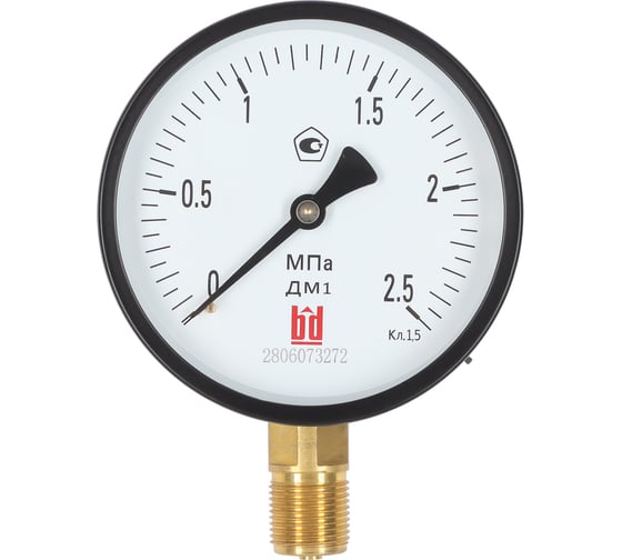 Манометр BD ДМ 1 Т2 160 Р 0-2.5 МПа, класс точности 1.5, M20x1.5, IP54 1151111624191787/10