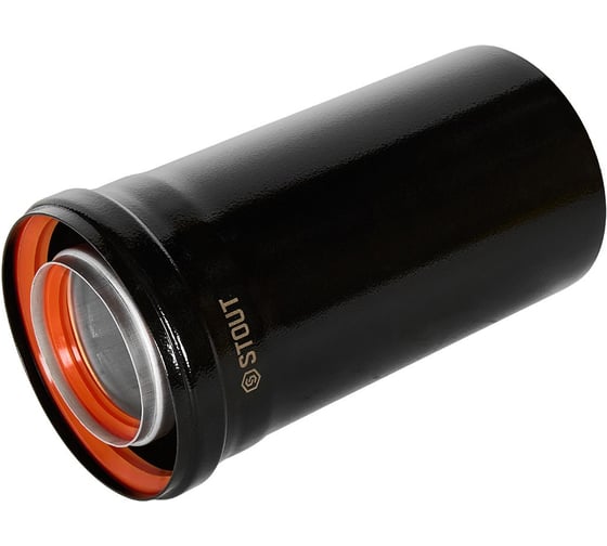 Удлинитель дымохода традиционный коаксиальный STOUT SCR-8125-600250 D80(п-м)/125(п-м), PEE9H4MMBMGN2A