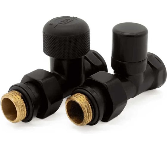 Набор термостатический прямой DR 1/2x1/2, черный 0283.15WH0WBR