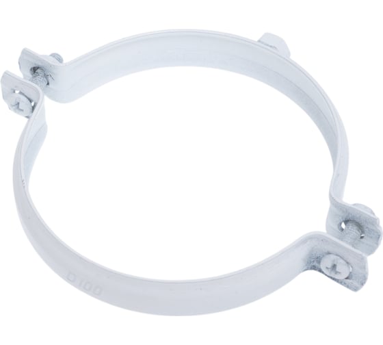 Крепление к стене KRATS D100 белое, металлическое (вод.хомут) KS-100