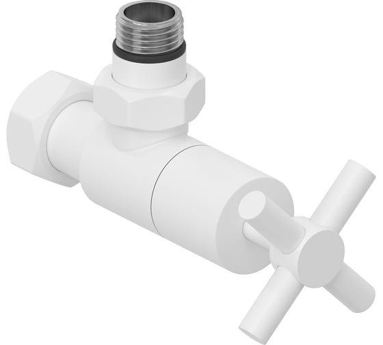 Вентиль Сунержа угловой крест (G 1/2" НР х G 3/4" НГ) Матовый белый30-1408-1234 1