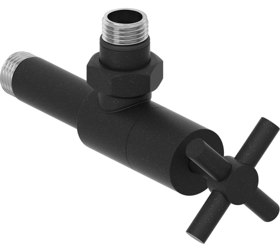 Вентиль Сунержа угловой крест (G 1/2" НР х G 1/2" НР) Тёмный титан муар15-1408-1212