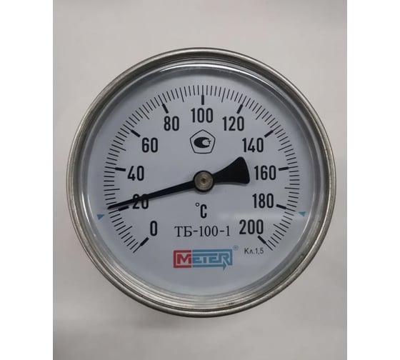 Термометр МЕТЕР ТБ-100-1 T=0..200 С, L=60 мм, класс точности 1.5, с латунной гильзой G1/2 2942