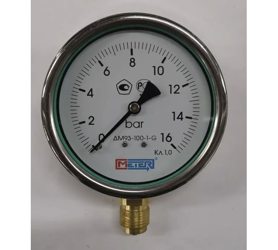 Метер ДМ 93-100-1-G Р=0..16 бар G1/2 кл.1,0 с заполнением 6566