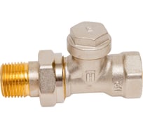 Вентиль для радиатора Honeywell Home 1/2 прямой, нижний, никелированная латунь, конус, Kvs 1.45 V2420D0015RU