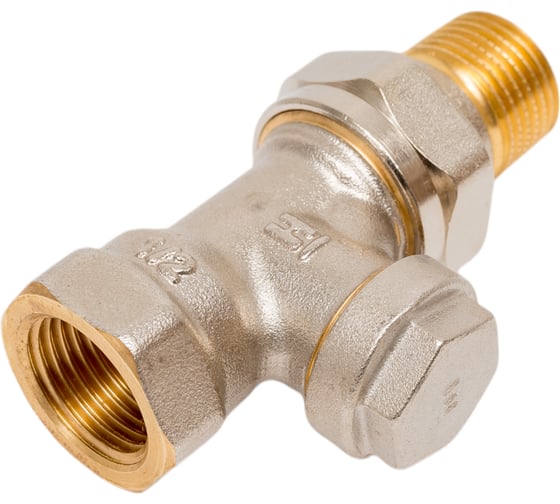 Вентиль для радиатора Honeywell Home 1/2 прямой, нижний, никелированная латунь, конус, Kvs 1.45 V2420D0015RU