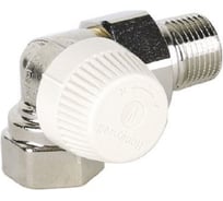 Вентиль для радиатора Honeywell Home 1/2 угловой, торцевой, левый, под термоголовку, никелированная латунь, конус V2000LVS15