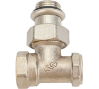 Вентиль для радиатора Honeywell Home 1/2 угловой, нижний, никелированная латунь, с резиновой прокладкой V340E015