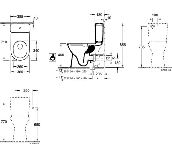 Сливной бачок Villeroy & Boch O'Novo 5760R101 00265850