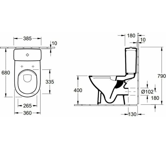 Сливной бачок Villeroy & Boch O'Novo 5760 G1 01 (5760 11 01) 00208719