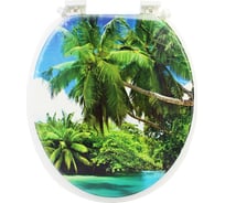 Крышка-сиденье на унитаз Bath Plus мягкая, Пальмы HS208