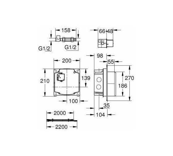 Набор коробов для инфракрасной электроники GROHE 36264001