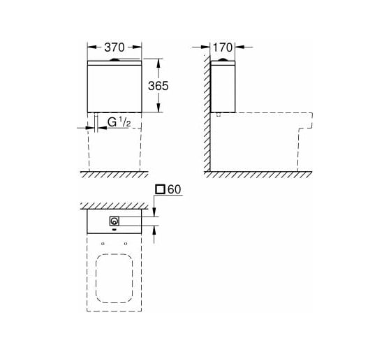 Бачок Grohe Cube Ceramic наполнение снизу 39490000