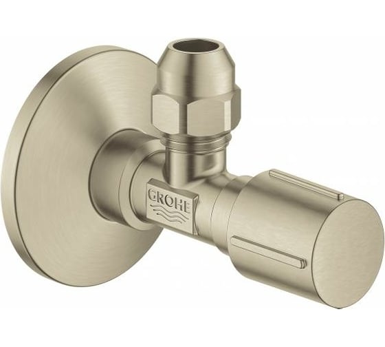 Угловой вентиль GROHE с металлической розеткой, 1/2"х3/8", 1 шт, цвет никель матовый 22037EN0 1