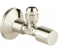 Угловой вентиль GROHE с металлической розеткой, 1/2"х3/8", 1 шт, цвет никель глянец 22037BE0