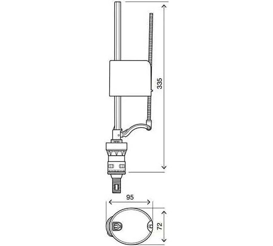 Наполнительный клапан OLI UNI BOTTOM, нижняя подводка, 1/2, латунь, eira 562162
