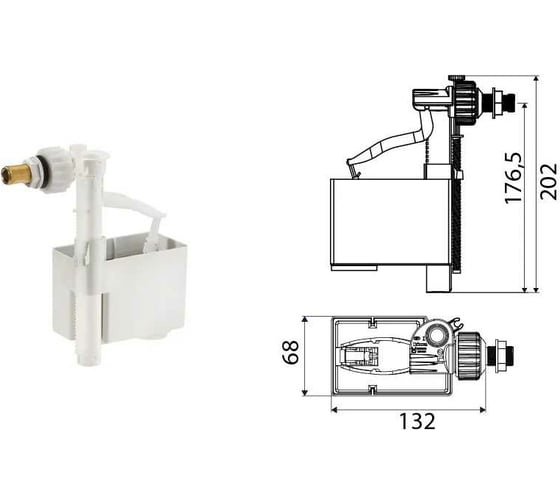 Наполнительный клапан OLI UNI JOLLY, боковая подводка, 1/2, латунь, eira 560170