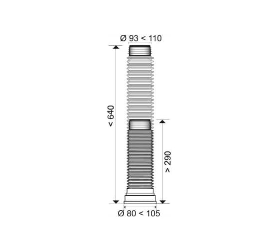 Гофрированная труба для унитаза VIRPLAST L290-640 мм, D110 мм, армированная 70921 70984967