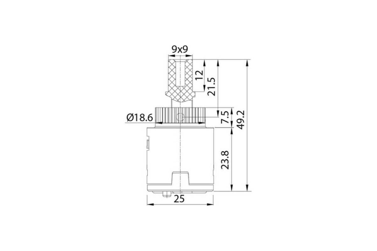 Керамический картридж для смесителя IDDIS 25 мм., без ножек 999C25D0SM ...