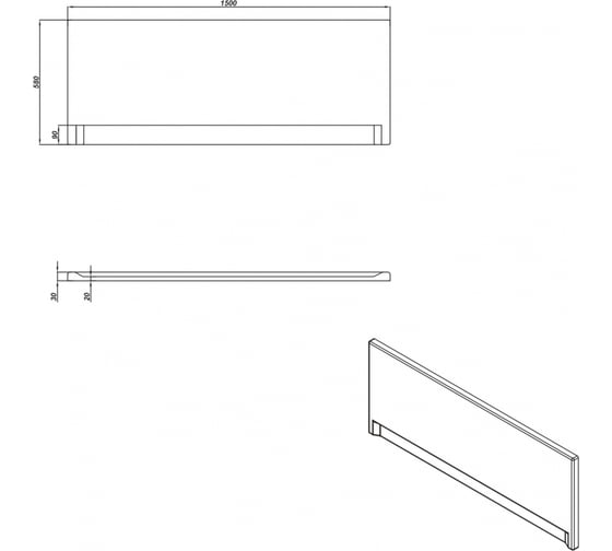 Фронтальная панель для ванны Cersanit UNIVERSAL TYPE 1 150 63326