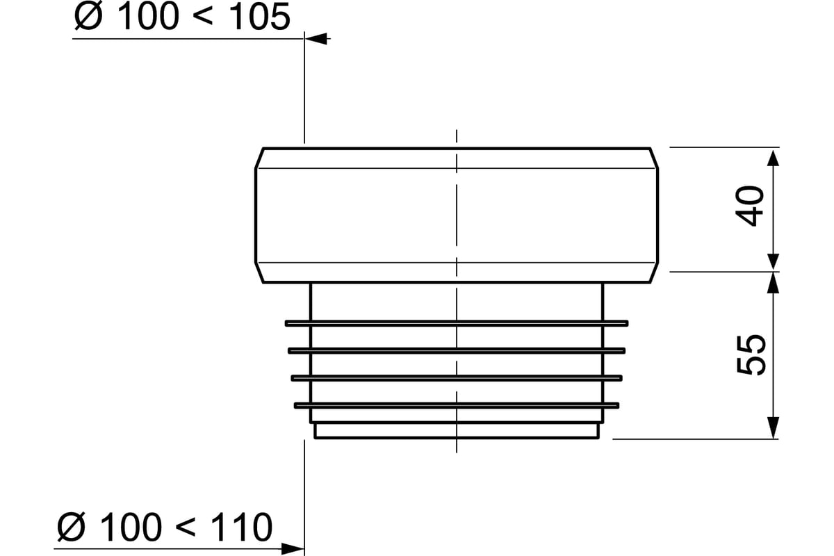 Прямая манжета для унитаза Wirquin 70717579 - выгодная цена, отзывы ...