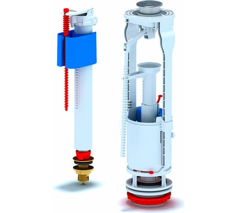 Набор с нижней подводкой АНИ Пласт  1/2" с латунным штуцером кнопка, двойная хромированная WC9520C