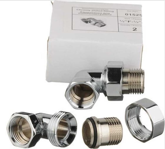 Американка для полотенцесушителя Terma угловая 1/2" в/н хром (пара) 29194