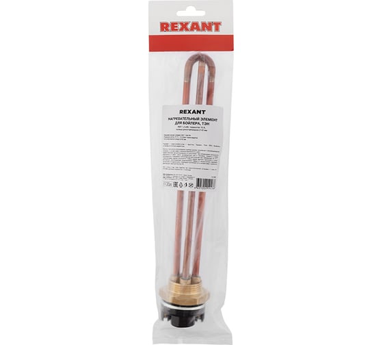 ТЭН для водонагревателя REXANT RDT 1.2 кВт, резьбовой фланец 42 мм, термостат 15A 70-0349