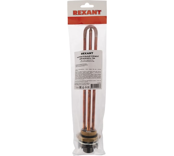 ТЭН для водонагревателя REXANT RDT 1.5 кВт, резьбовой фланец 42 мм, термостат 15A 70-0450