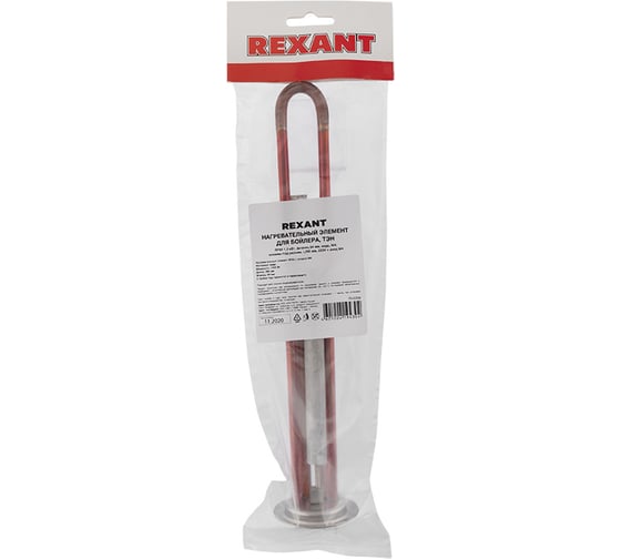 ТЭН для водонагревателя REXANT RF64 1.3 кВт, фланец 64 мм, медь, клеммы, анод М4 70-0356