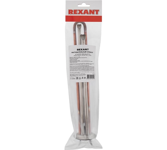 ТЭН для водонагревателя REXANT RF64 2 кВт (0.7+1.3), фланец 64 мм, медь, под винт, анод М4 70-0336