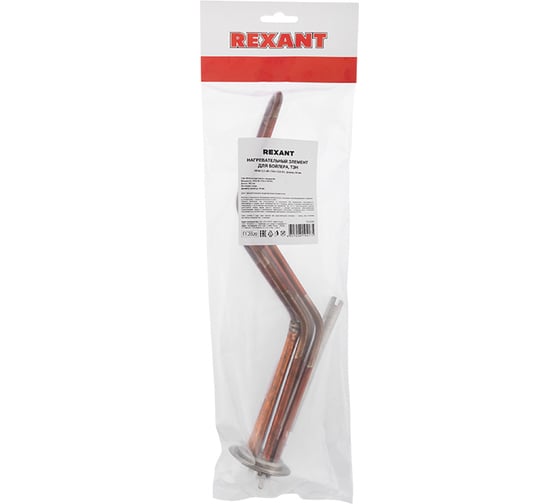ТЭН для водонагревателя REXANT RF64 2 кВт (700+1300 Вт), фланец 64 мм, клеммы, горизонтальный, анод 70-0345