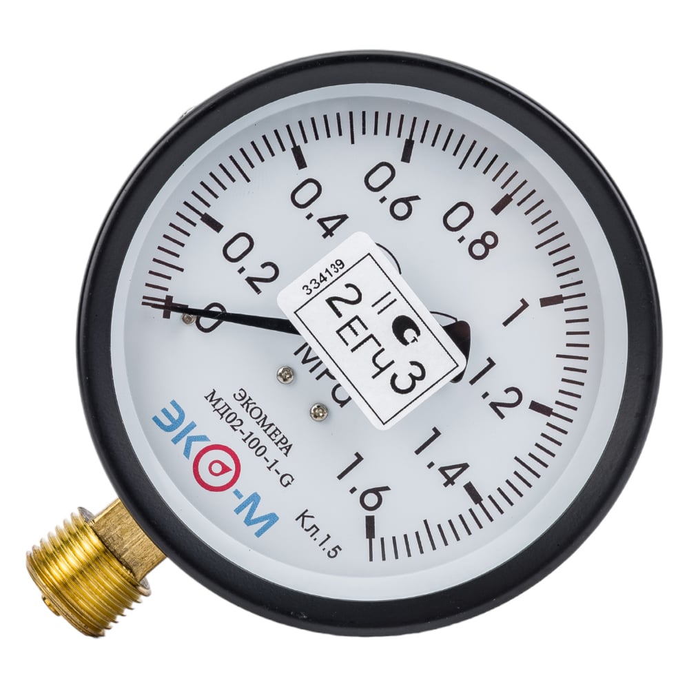 Манометр ЭКО-М Экомера МД02-100мм 0..1,6 МПа G12 (Эконом)  МД02-100-G-1,6МПа-ЭИ - выгодная цена, отзывы, характеристики, фото - купить  в Москве и РФ