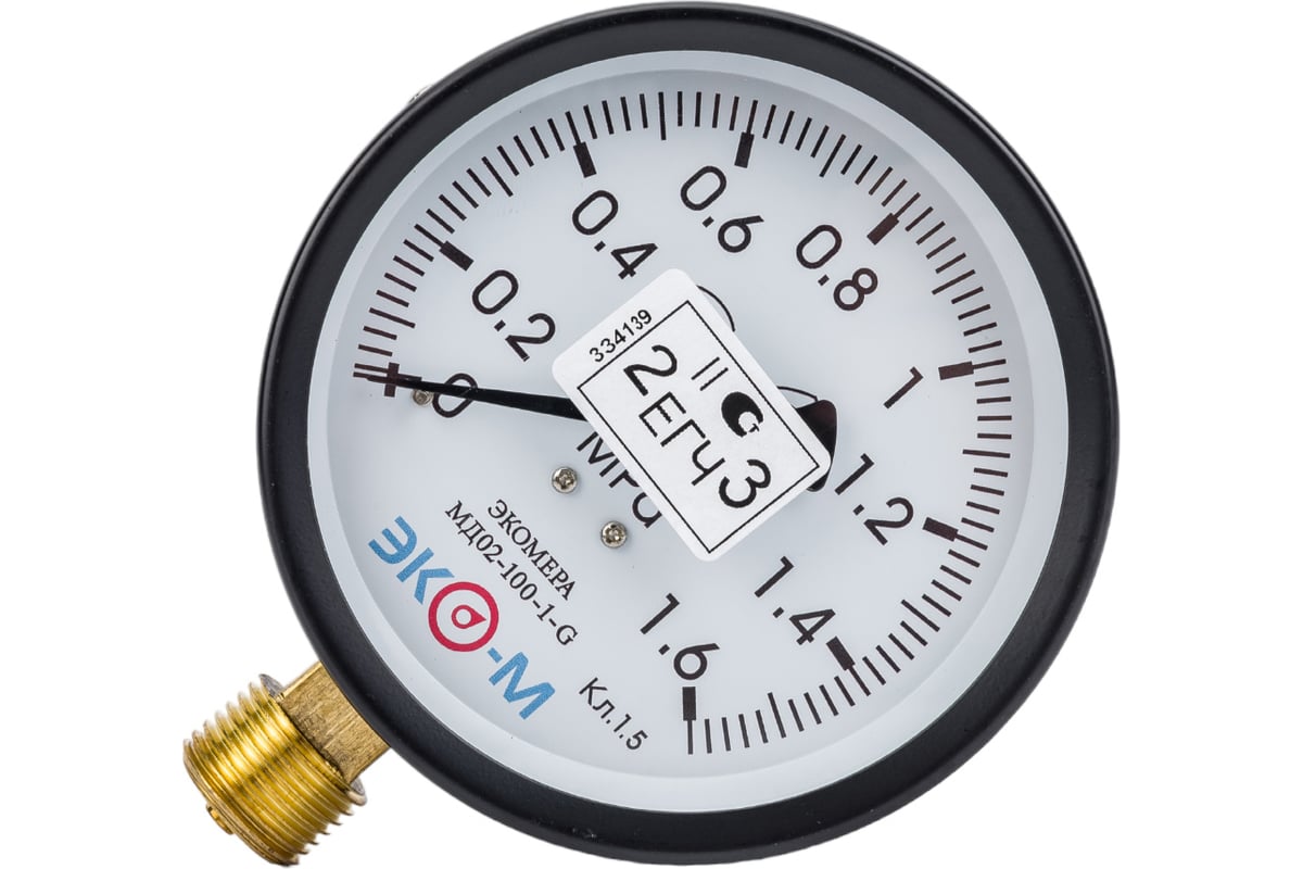 Манометр ЭКО-М Экомера МД02-100мм 0..1,6 МПа G12 (Эконом)  МД02-100-G-1,6МПа-ЭИ - выгодная цена, отзывы, характеристики, фото - купить  в Москве и РФ
