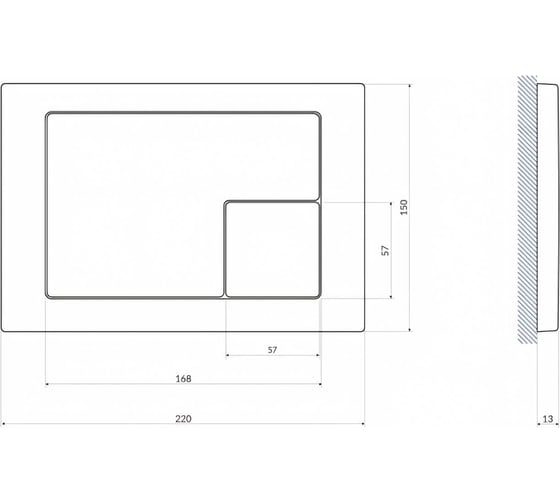Кнопка Cersanit CORNER для LINK PRO/VECTOR/LINK/HI-TEC пластик, белый 64077