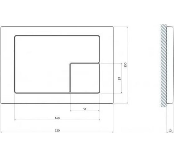 Кнопка Cersanit CORNER для LINK PRO/VECTOR/LINK/HI-TEC пластик, хром, глянцевый 64108