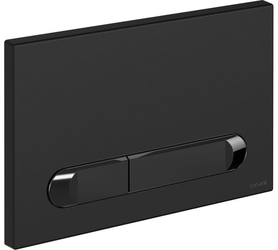 Кнопка Cersanit ESTETICA для LINK PRO/VECTOR/LINK/HI-TEC пластик, черный матовый, с рамкой, хром 64112