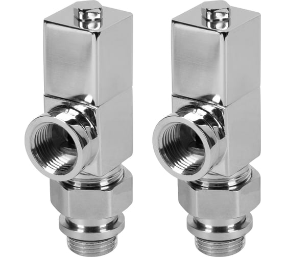 Набор дизайн-вентилей ROYAL THERMO CUBE осевой, хром, 1/2" НС-1193193