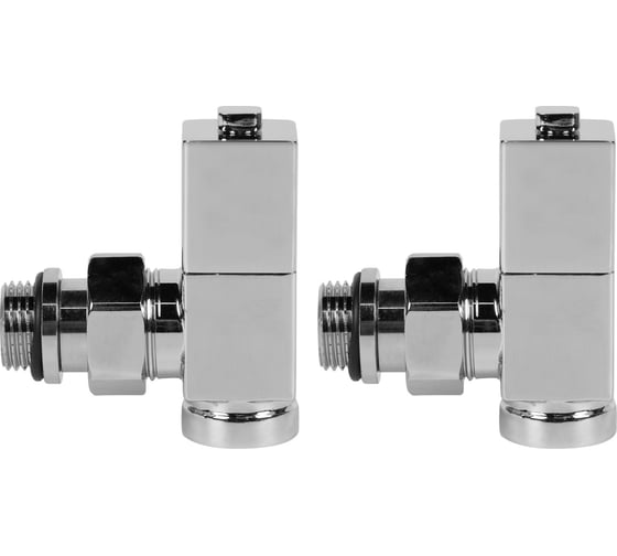 Набор дизайн-вентилей ROYAL THERMO CUBE угловой, хром, 1/2" НС-1193191