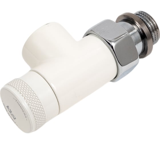 Запорный клапан SR Rubinetterie осевой, серия Tondera 1/2", цвет белый 0671-1500VC0A