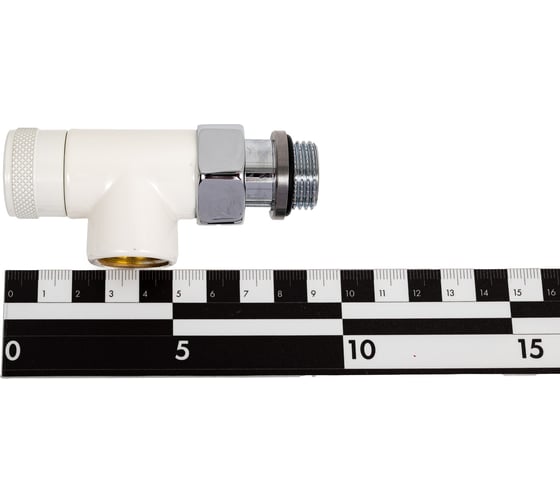Запорный клапан SR Rubinetterie осевой, серия Tondera 1/2", цвет белый 0671-1500VC0A