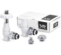 Терморегулирующий комплект угловых вентилей SR Rubinetterie Floral Old Style 1/2", белый K371-1500VC0A