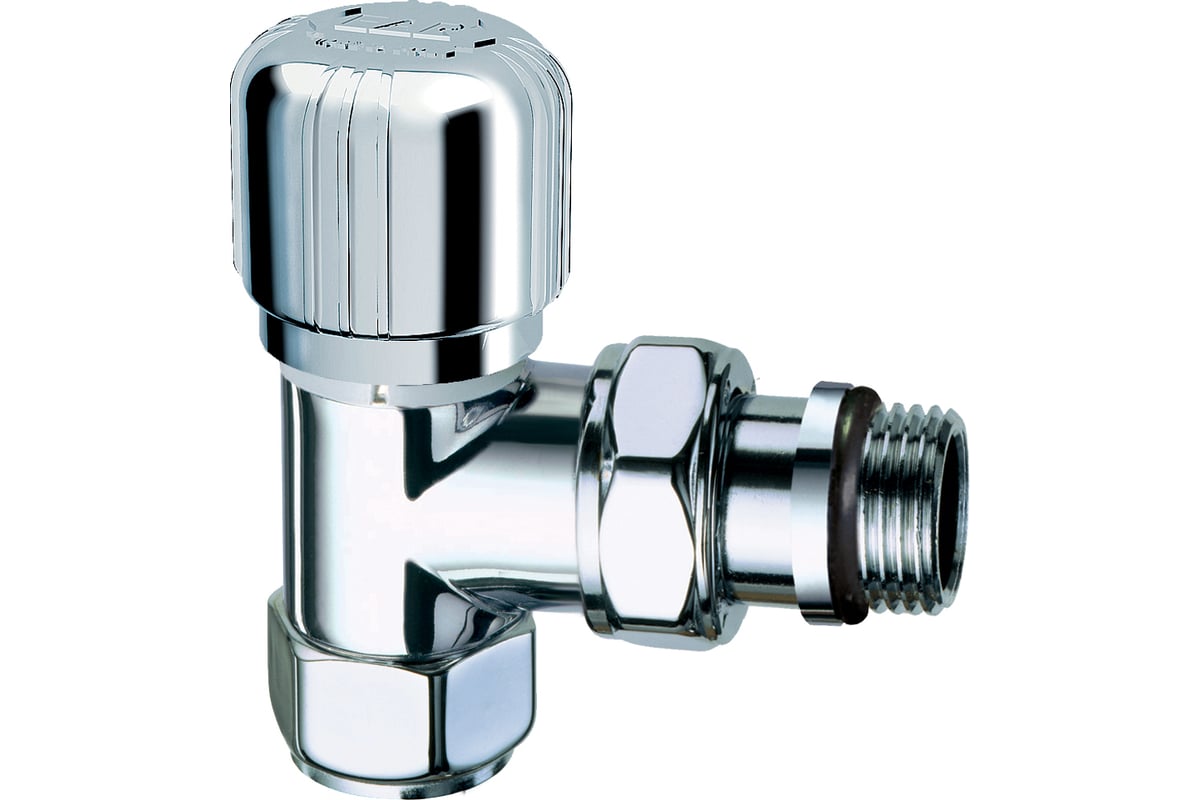 Термостатический вентиль FAR угловой, TOP LINE, серебро, М24x19, 1/2 ...