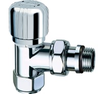 Термостатический вентиль FAR угловой, TOP LINE, серебро, М24x19, 1/2"EPDM FL 0108 12P