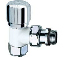 Термостатический вентиль FAR угловой Lady серебро/белая эмаль, М24x19, 1/2" EPDM FL 0117 12P