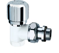 Вентиль термостатический угловой FAR Lady, 1/2" ВР серебр.-бел.эмаль, EPDM FL 0119 12P