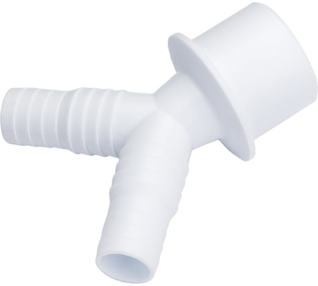 Переходник для подключения сливного шланга стиральной или посудомоечной машины СУПРИМПЛАСТ 20x23x40V белый 4P_202340V_02
