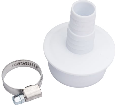 Набор переходник для подключения сливного шланга стиральной машины Супримпласт D50, с червячным хомутом 16x25 4WG_50_1626_2